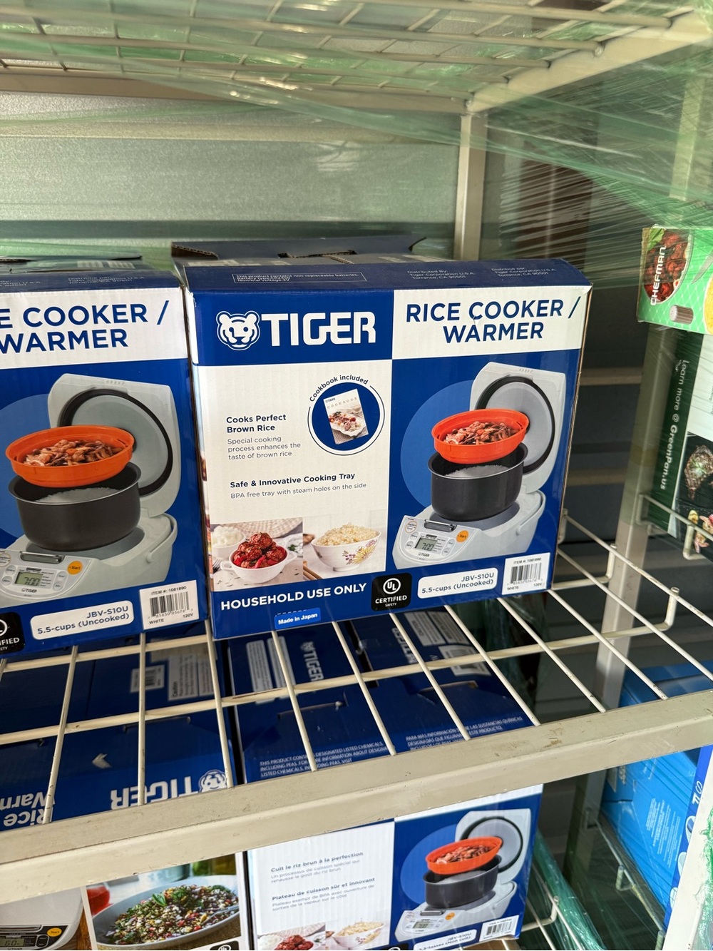Tiger Rice Cooker & Warmer in Black with Orange Tray